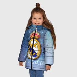 Куртка зимняя для девочки FC РЕАЛ МАДРИД, цвет: 3D-светло-серый — фото 2