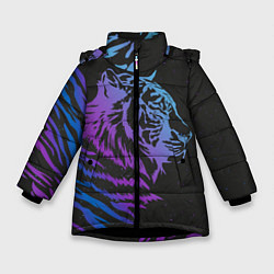 Куртка зимняя для девочки Tiger Neon, цвет: 3D-черный