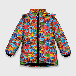 Куртка зимняя для девочки Подарки на Праздник, цвет: 3D-черный