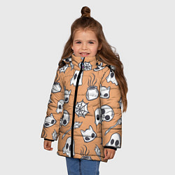 Куртка зимняя для девочки Праздничные шалости, цвет: 3D-черный — фото 2