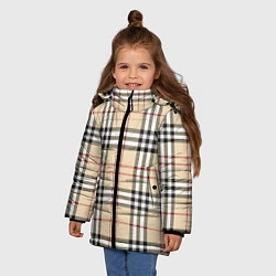Куртка зимняя для девочки Клетчатый принт в стиле Burberry, цвет: 3D-черный — фото 2