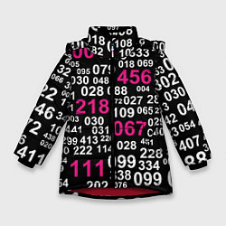 Куртка зимняя для девочки Игра в кальмара: Номера, цвет: 3D-красный