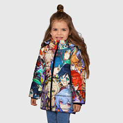 Куртка зимняя для девочки Genshin Impact - персонажи, цвет: 3D-черный — фото 2
