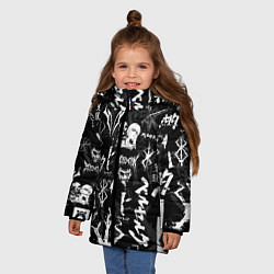 Куртка зимняя для девочки BERSERK SYMBOL LOGO БЕРСЕРК СИМВОЛИКА ПАТТЕРН, цвет: 3D-черный — фото 2