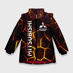 Куртка зимняя для девочки Митсубиси подсветка 3D плит, цвет: 3D-красный