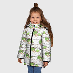 Куртка зимняя для девочки Зеленый чай, цвет: 3D-черный — фото 2