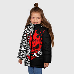 Куртка зимняя для девочки CYBERPUNK 2077: SAMURAI, цвет: 3D-черный — фото 2