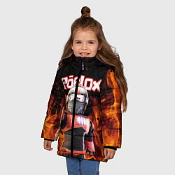 Куртка зимняя для девочки ROBLOX FIRE РОБЛОКС ОГОНЬ ПОЖАРНЫЙ, цвет: 3D-черный — фото 2