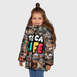 Куртка зимняя для девочки Toca Life, цвет: 3D-светло-серый — фото 2