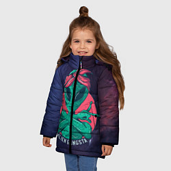 Куртка зимняя для девочки Инопланетянин Гангста, цвет: 3D-светло-серый — фото 2