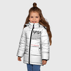 Куртка зимняя для девочки NASA БЕЛАЯ ФОРМА, цвет: 3D-черный — фото 2