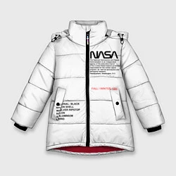Куртка зимняя для девочки NASA БЕЛАЯ ФОРМА, цвет: 3D-красный