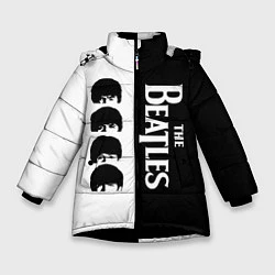 Куртка зимняя для девочки The Beatles черно - белый партер, цвет: 3D-черный