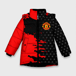 Куртка зимняя для девочки МАНЧЕСТЕР ЮНАЙТЕД FCMU MANCHESTER UNITED RED DEVIL, цвет: 3D-черный