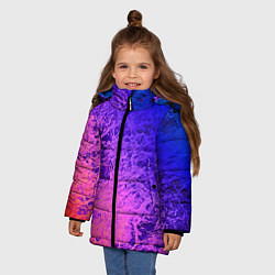 Куртка зимняя для девочки Абстрактный пурпурно-синий, цвет: 3D-черный — фото 2