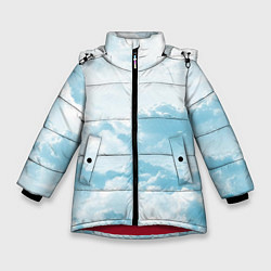 Куртка зимняя для девочки Плотные облака, цвет: 3D-красный
