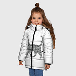 Куртка зимняя для девочки QR - кот, цвет: 3D-светло-серый — фото 2