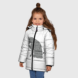 Куртка зимняя для девочки QR Кот Версия 2, цвет: 3D-светло-серый — фото 2