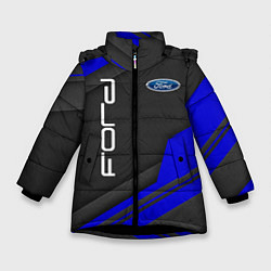 Куртка зимняя для девочки Ford Форд авто, цвет: 3D-черный