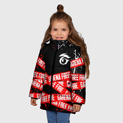 Куртка зимняя для девочки GARENA FREE FIRE RED OFF LINE STYLE, цвет: 3D-светло-серый — фото 2