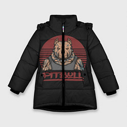 Куртка зимняя для девочки Pitbull Питбультерьер, цвет: 3D-черный