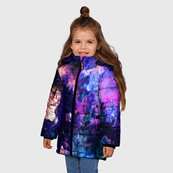 Куртка зимняя для девочки НЕОНОВЫЕ КОСМОС NEON SPACE, цвет: 3D-красный — фото 2