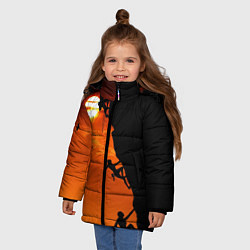 Куртка зимняя для девочки СКАЛОЛАЗЫ В ЗАКАТЕ, цвет: 3D-черный — фото 2