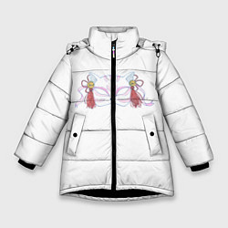 Куртка зимняя для девочки Маска бакэнэко, цвет: 3D-черный