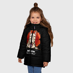 Куртка зимняя для девочки Собака Бультерьер, цвет: 3D-черный — фото 2