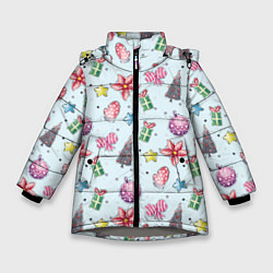 Куртка зимняя для девочки Good New Year Spirit, цвет: 3D-светло-серый
