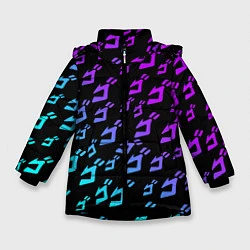 Зимняя куртка для девочки JOJOS BIZARRE ADVENTURE NEON PATTERN НЕОН УЗОР