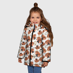 Куртка зимняя для девочки Собака Родезийский Риджбек, цвет: 3D-светло-серый — фото 2