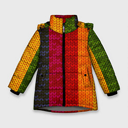Зимняя куртка для девочки Вязаная радуга