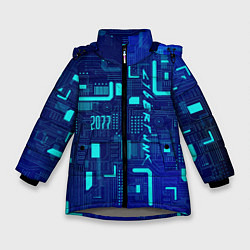 Куртка зимняя для девочки Киберпанк Зима 2022, цвет: 3D-светло-серый
