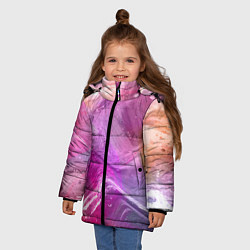 Куртка зимняя для девочки Акварельные Волны, цвет: 3D-светло-серый — фото 2
