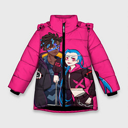 Куртка зимняя для девочки Ekko and Jinx, цвет: 3D-черный