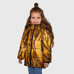 Куртка зимняя для девочки Шкура тигра 2022, цвет: 3D-светло-серый — фото 2
