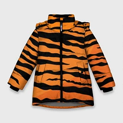Зимняя куртка для девочки Шкура тигра вектор