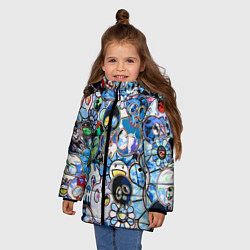 Куртка зимняя для девочки Буйство синих, цвет: 3D-черный — фото 2