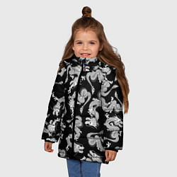 Куртка зимняя для девочки Драконыdragon, цвет: 3D-черный — фото 2