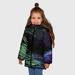 Куртка зимняя для девочки Абстрактные Частицы, цвет: 3D-красный — фото 2