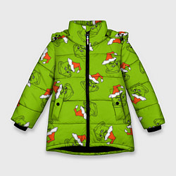 Куртка зимняя для девочки Гринч Укротитель рождества, цвет: 3D-черный