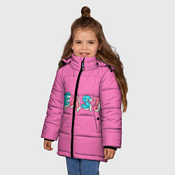 Куртка зимняя для девочки Mr Beast Donut Pink edition, цвет: 3D-светло-серый — фото 2
