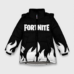 Куртка зимняя для девочки Fortnite Огонь, цвет: 3D-светло-серый