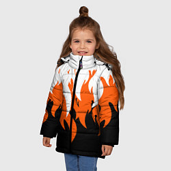 Куртка зимняя для девочки Оранжевый Огонь, цвет: 3D-красный — фото 2