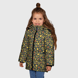 Куртка зимняя для девочки Серп и Молот - Коммунизм, цвет: 3D-черный — фото 2