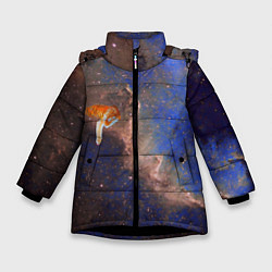 Куртка зимняя для девочки Cosmic animal, цвет: 3D-черный