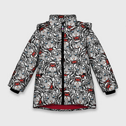 Куртка зимняя для девочки МНОГО ТИГРОВ НОВЫЙ ГОД 2022, цвет: 3D-красный