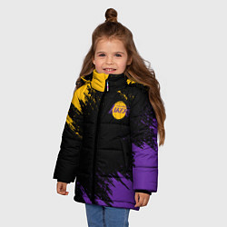 Куртка зимняя для девочки LAKERS БРЫЗГИ КРАСОК, цвет: 3D-черный — фото 2