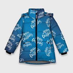 Куртка зимняя для девочки Merry Christmas - Новогодний паттерн, цвет: 3D-светло-серый